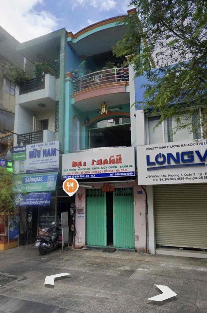 Cho thuê nhà mặt tiền 277 Võ Văn Tần Quận 3