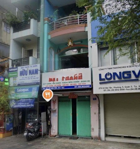 Cho thuê nhà mặt tiền 277 Võ Văn Tần Quận 3